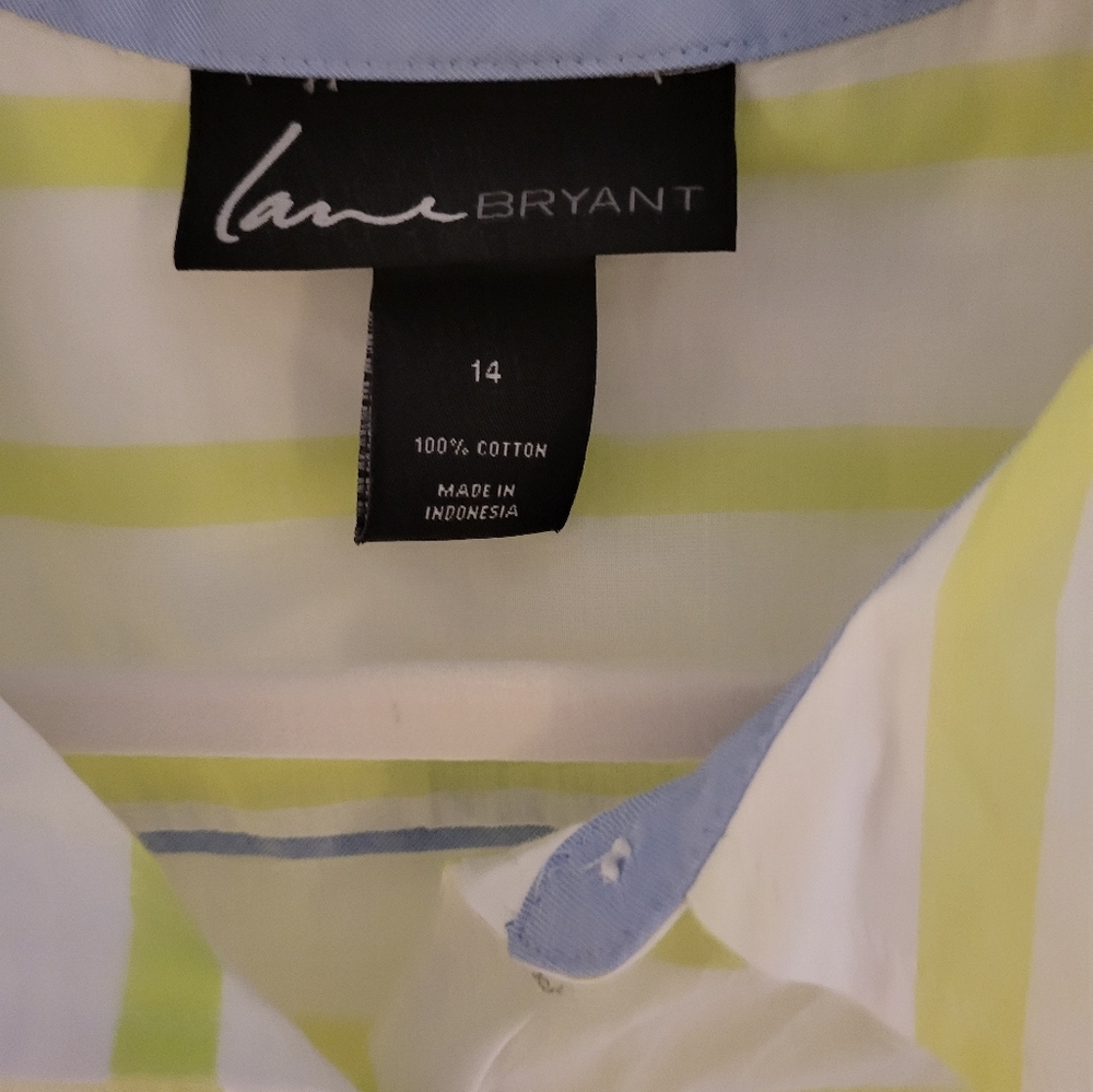 Lane Bryant 100% cotton button up